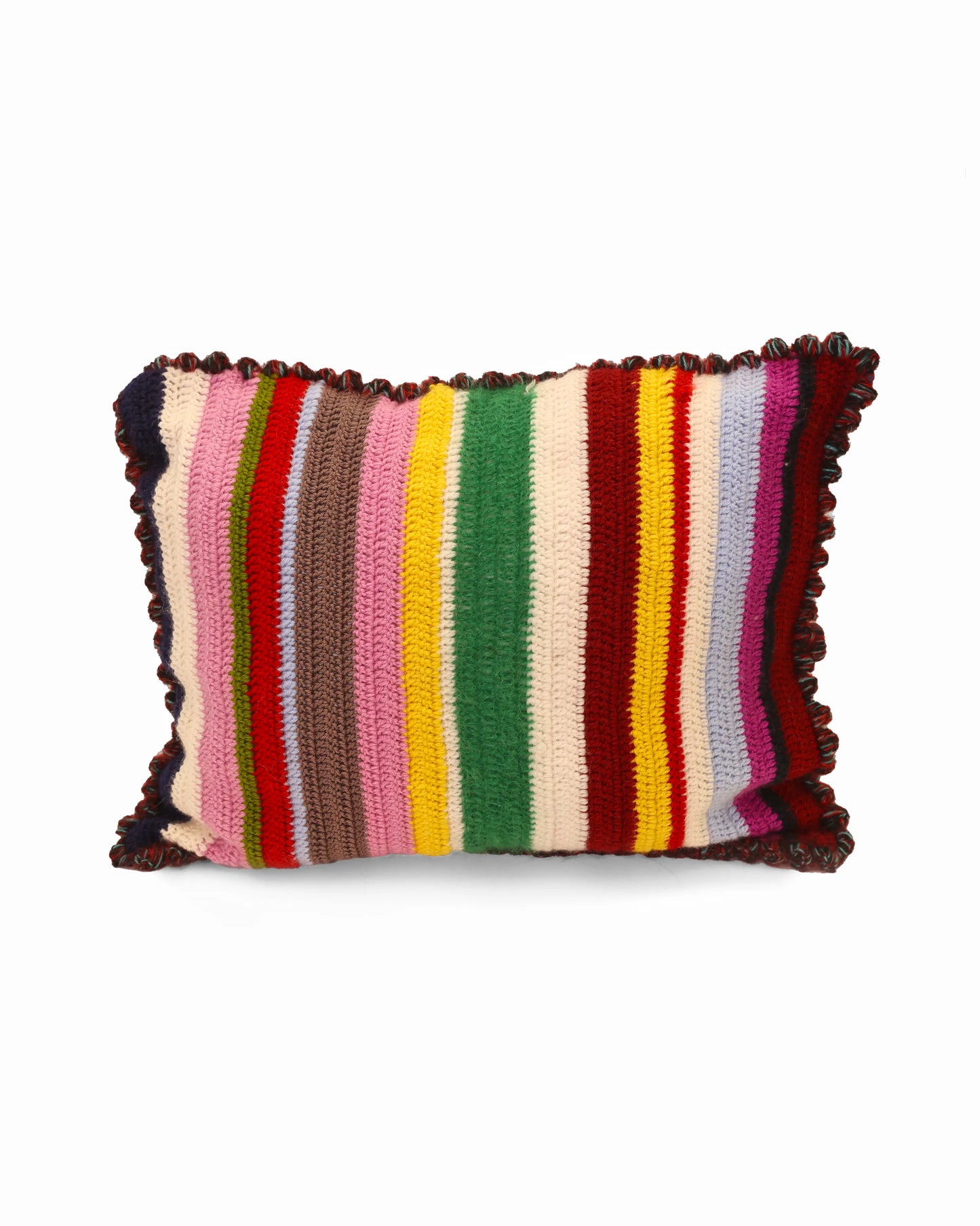 Shpat | stripe crochet pillow with with matching buttons and polyester antibacterial inlet