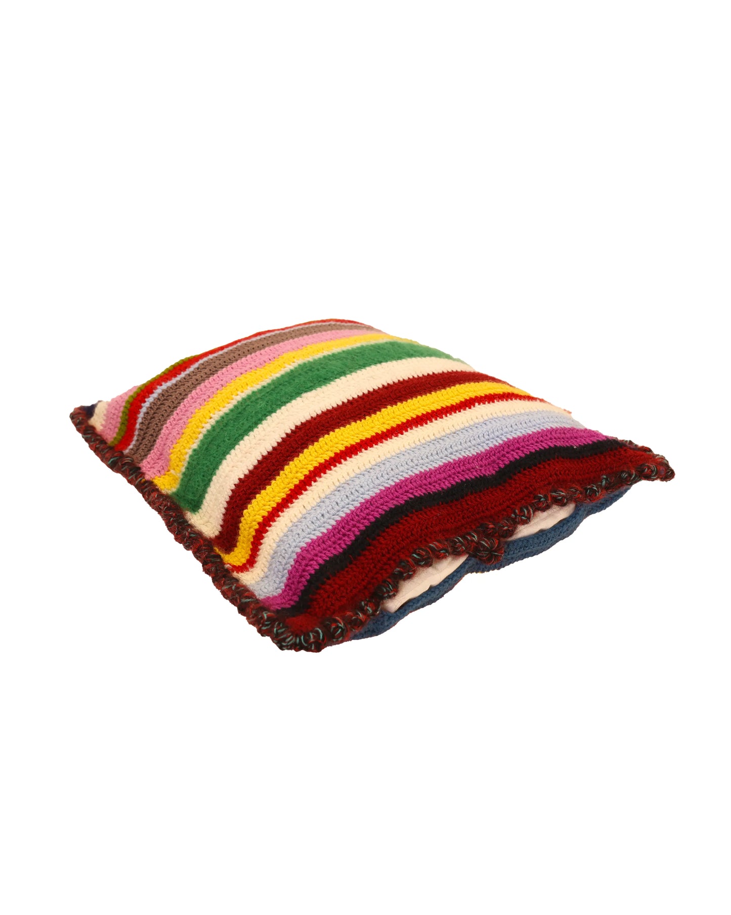 Shpat | stripe crochet pillow with with matching buttons and polyester antibacterial inlet