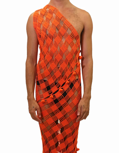 Vilma | modular oblong vichy crochet dress with matching crochet buttons