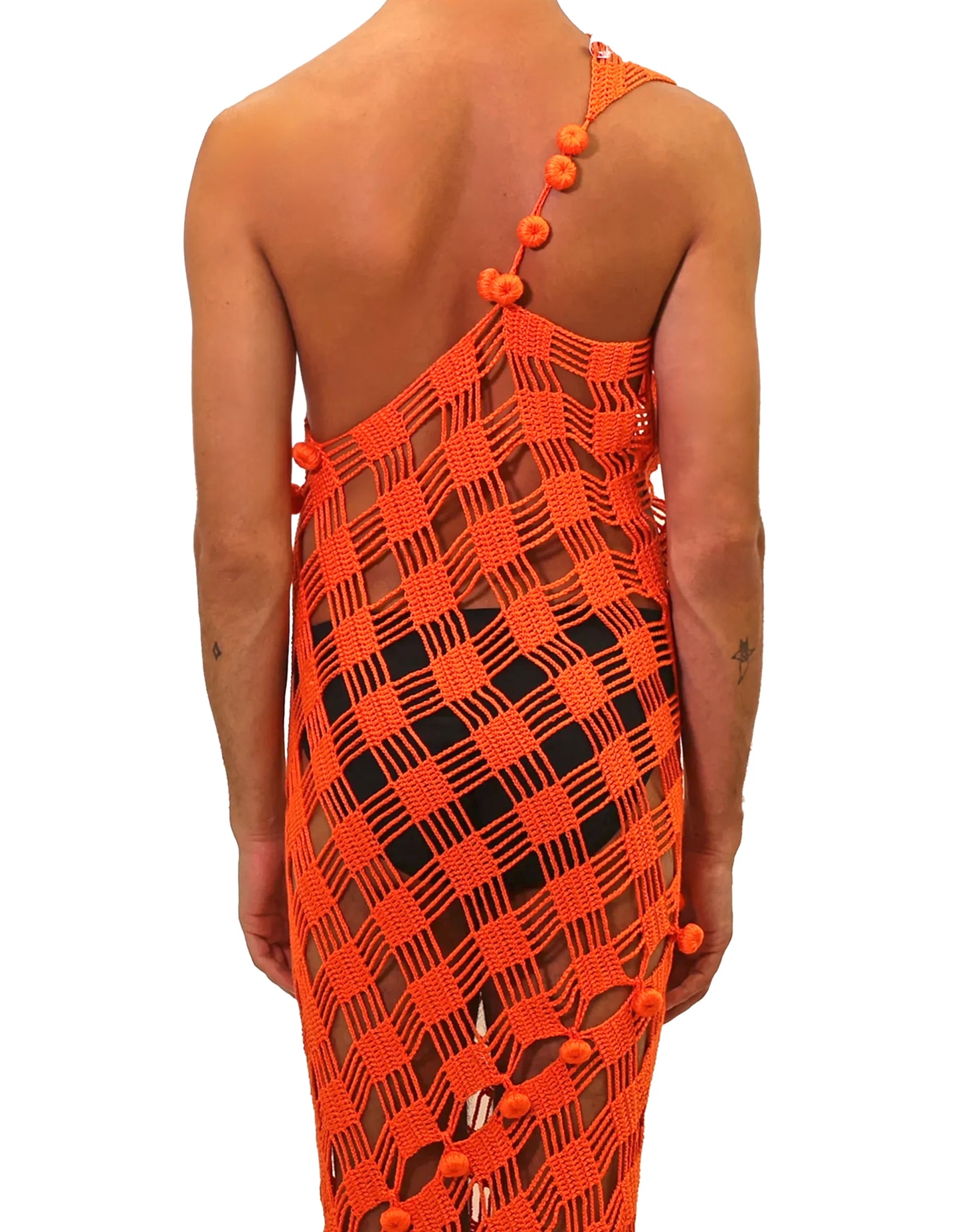 Vilma | modular oblong vichy crochet dress with matching crochet buttons