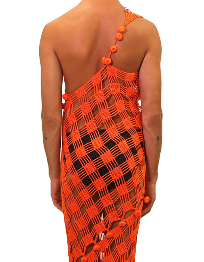 Vilma | modular oblong vichy crochet dress with matching crochet buttons