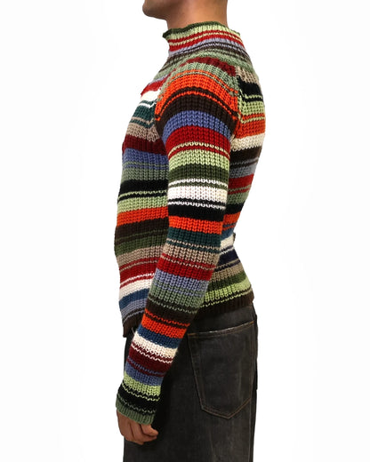 Shpresa | turtle rib stripe knit cardigan with zip