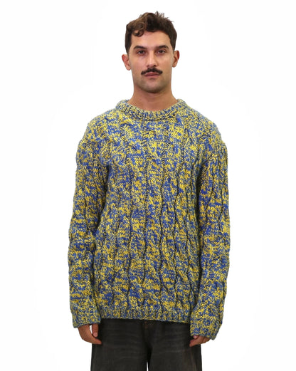 Drenushe | mélange cable knit crew neck jumper