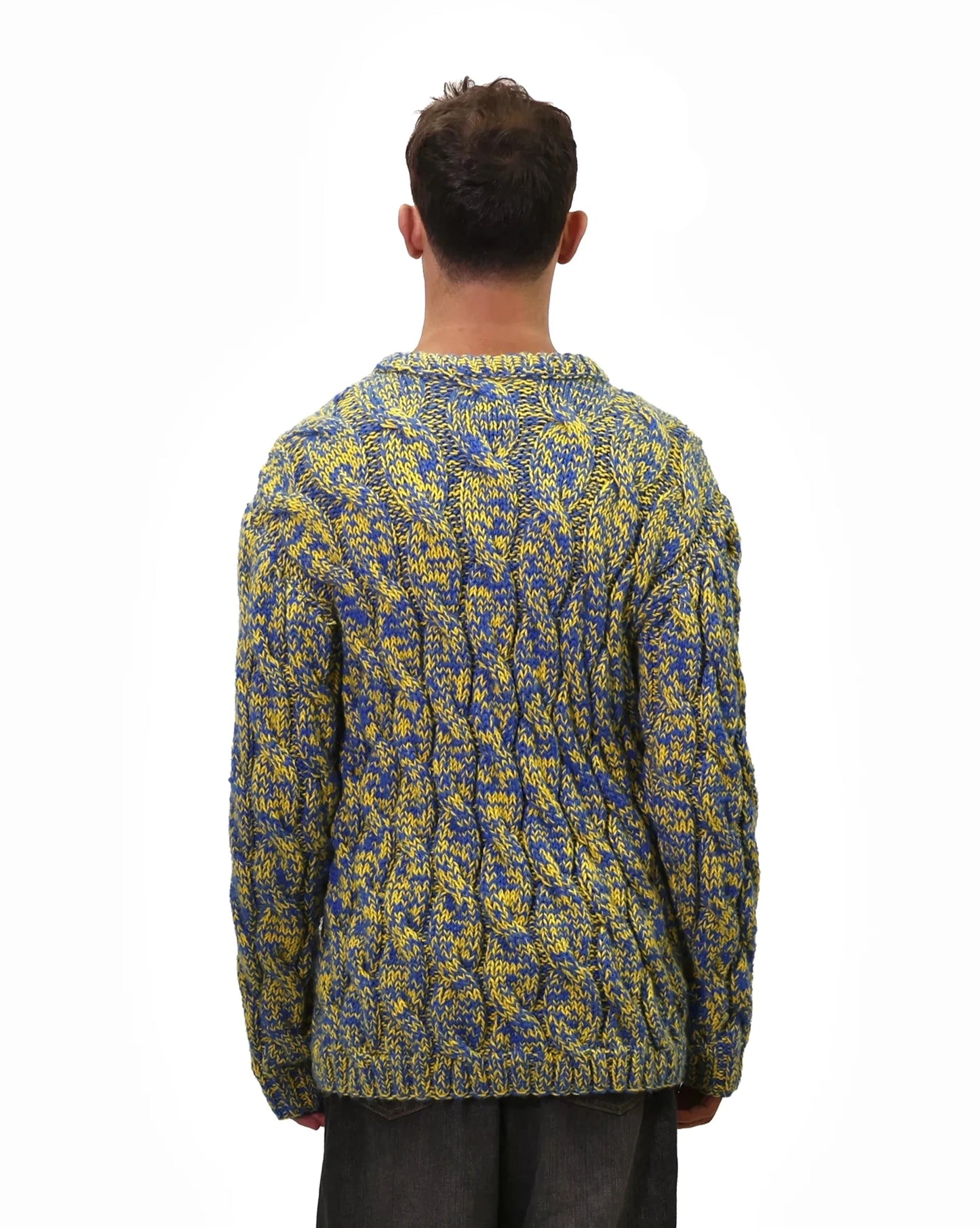 Drenushe | mélange cable knit crew neck jumper