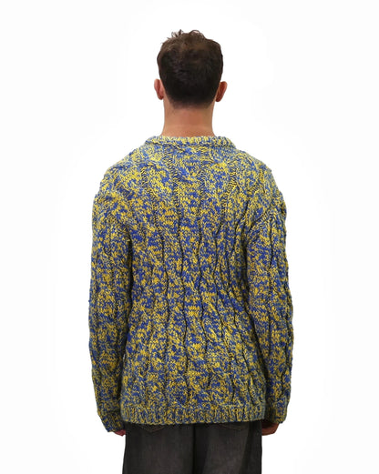 Drenushe | mélange cable knit crew neck jumper