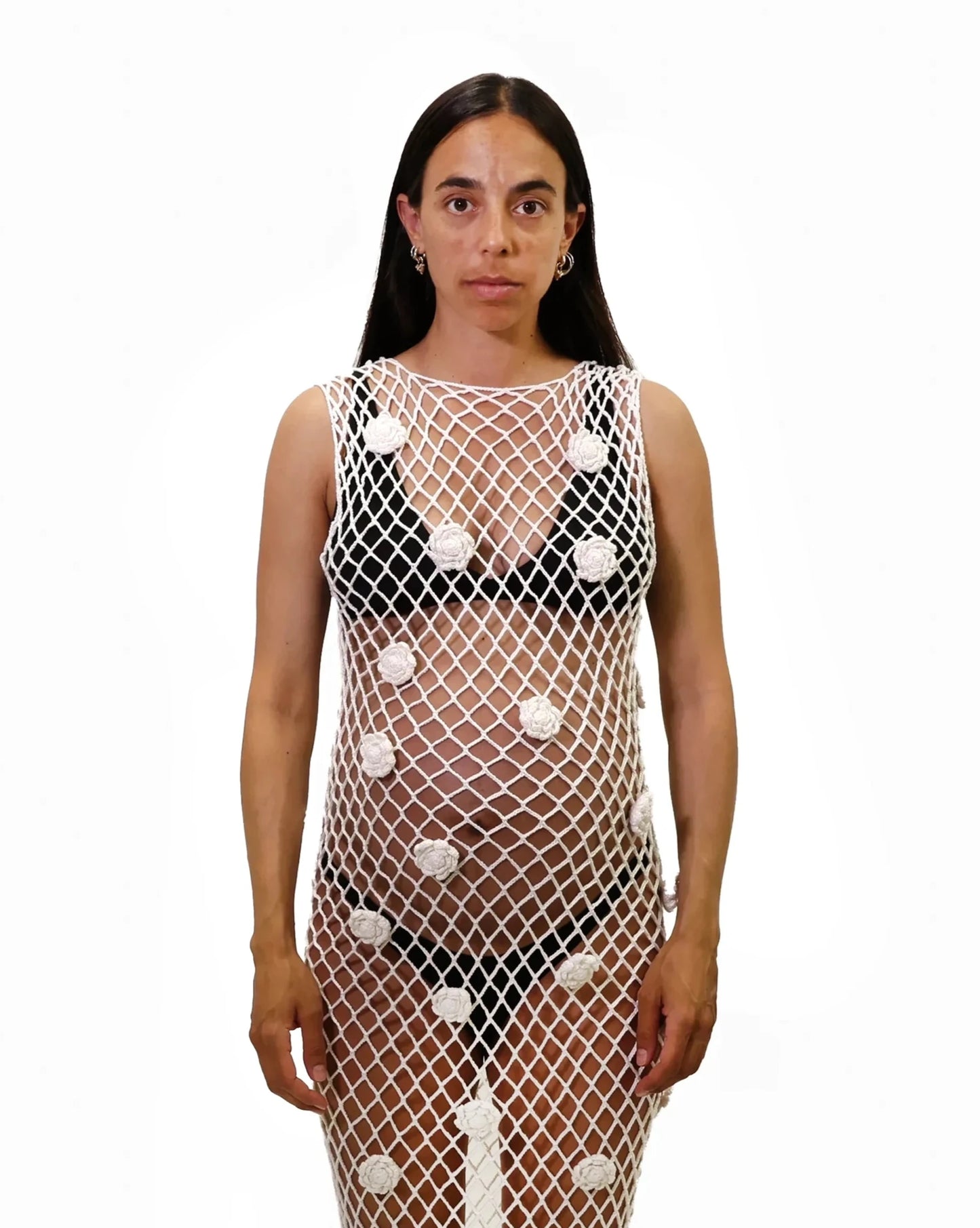 Afërdita | roses net crochet dress