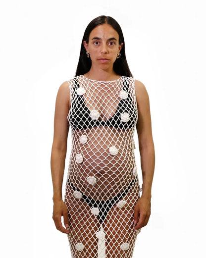 Afërdita | roses net crochet dress