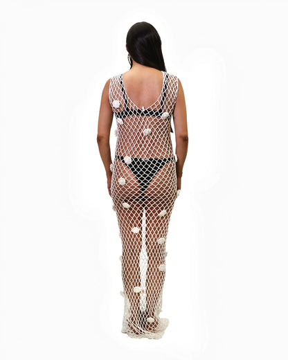 Afërdita | roses net crochet dress