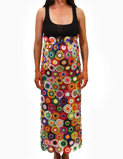 Luljeta | flower crochet doilies skirt/dress with drawstring