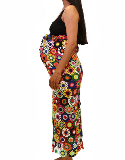 Luljeta | flower crochet doilies skirt/dress with drawstring