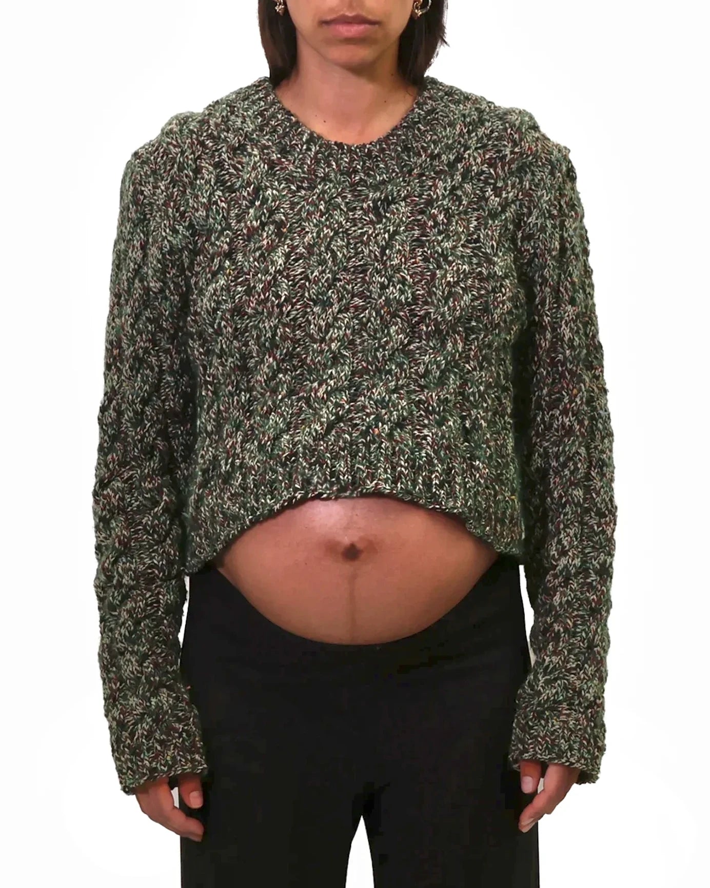 Fatmire | cropped mélange cable knit jumper