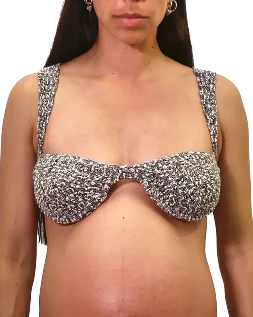 Vlora | mélange crochet bra with wire