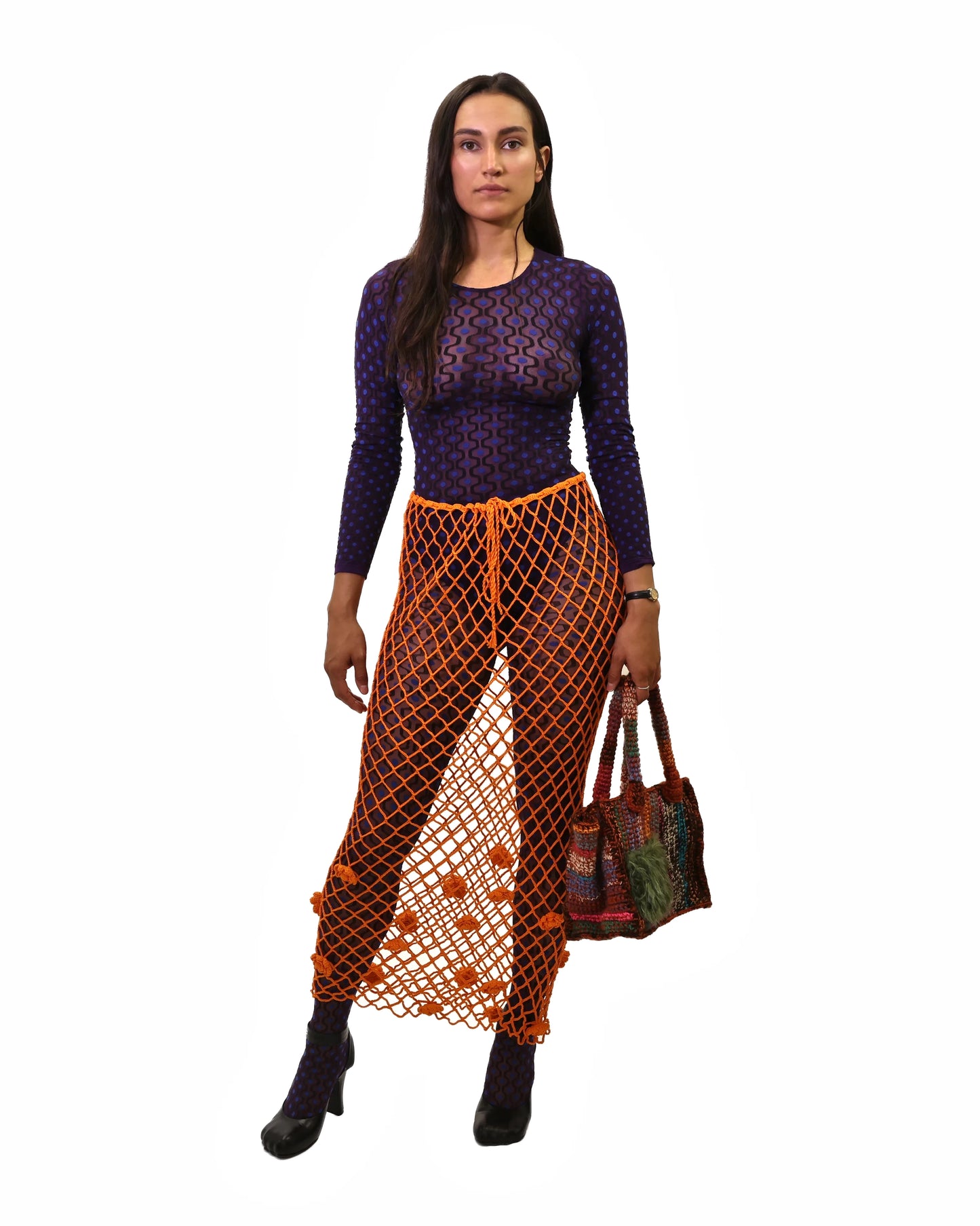 Afërdita | roses net crochet skirt with drawstring