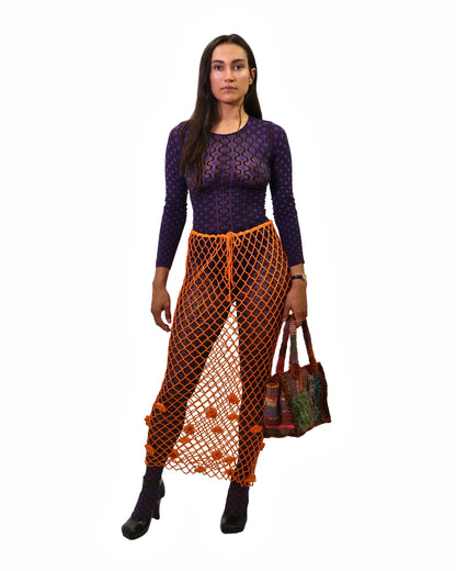 Afërdita | roses net crochet skirt with drawstring