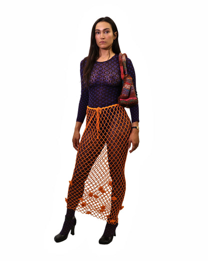 Afërdita | roses net crochet skirt with drawstring