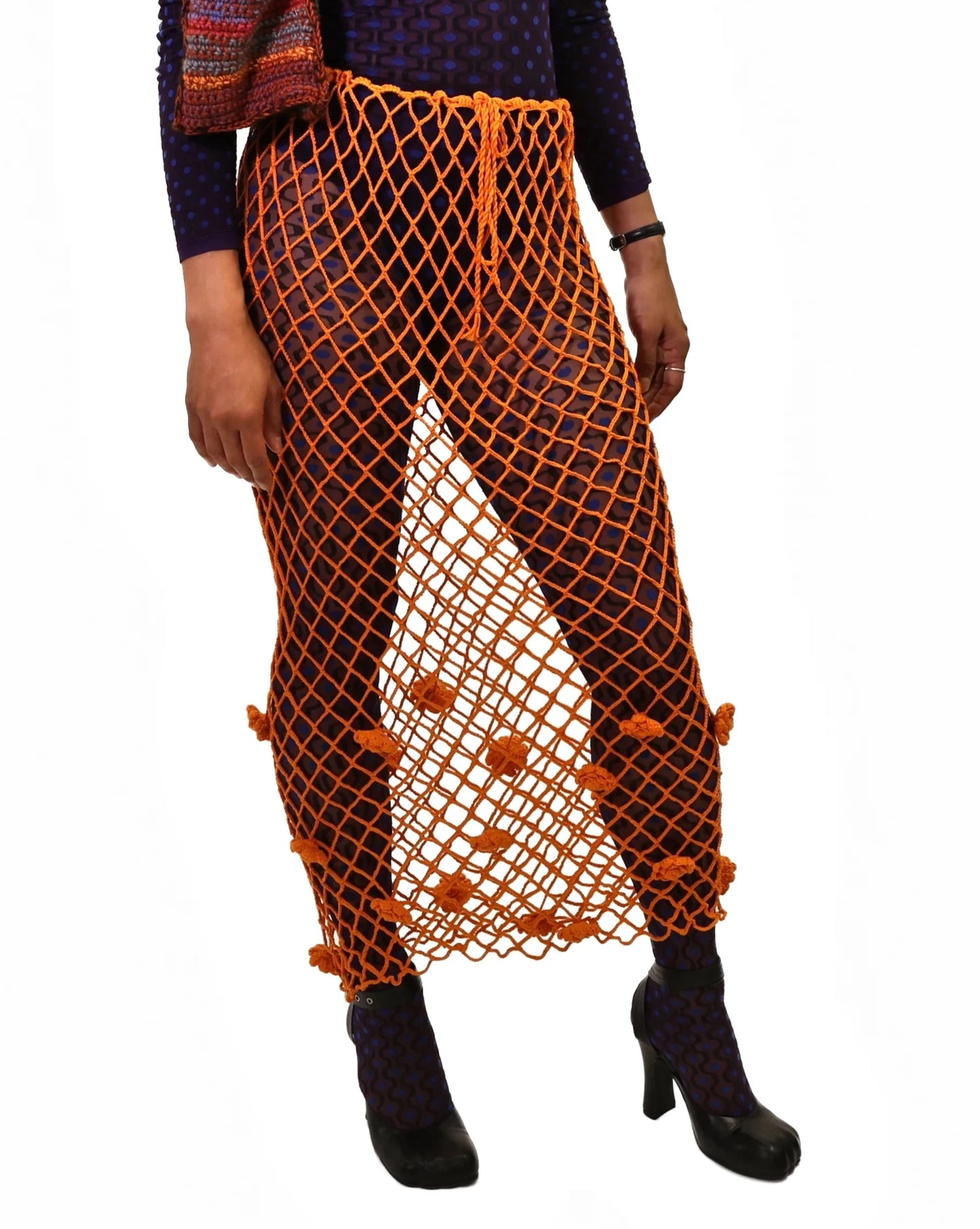 Afërdita | roses net crochet skirt with drawstring