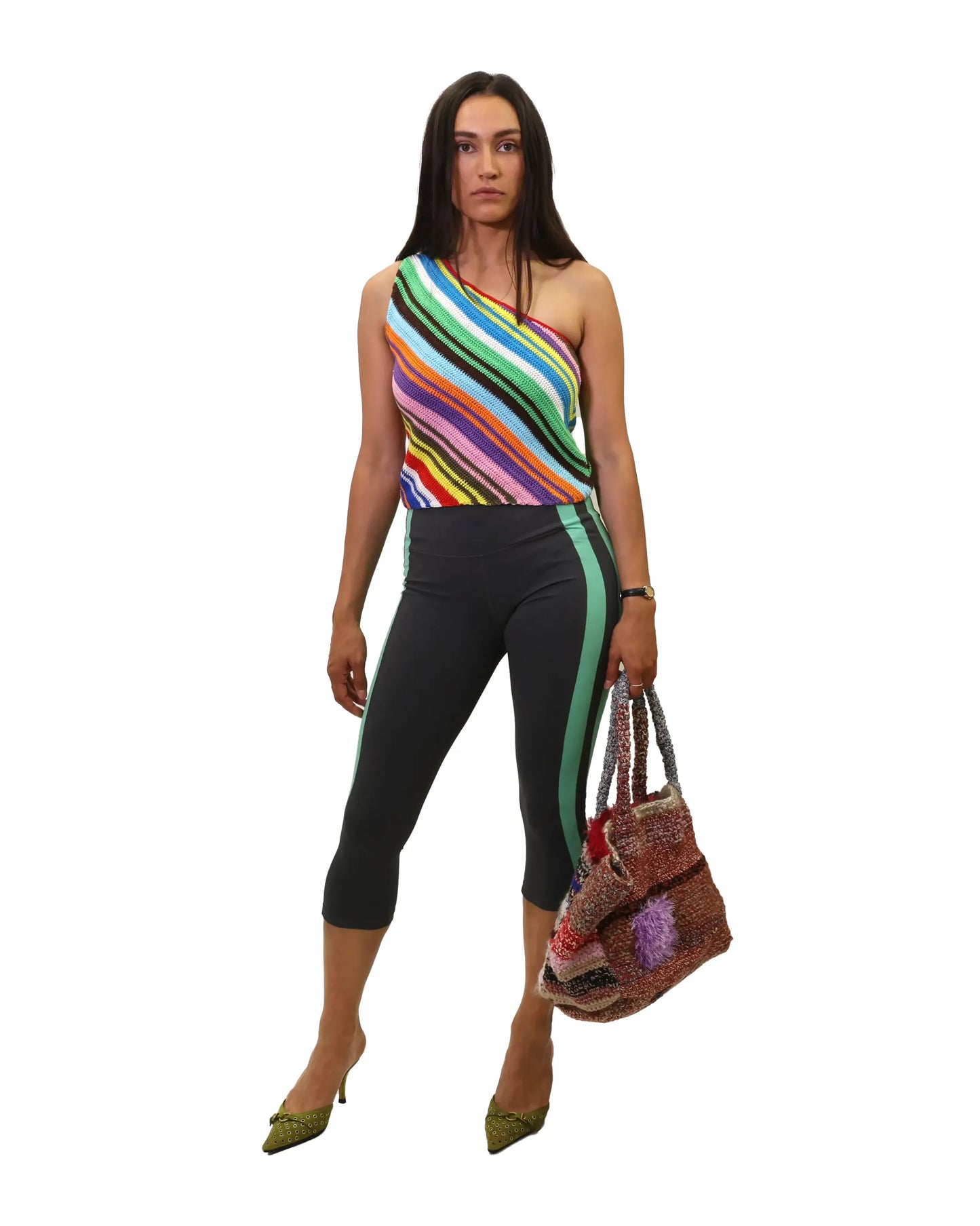 Bleta | asymmetric crochet stripe top