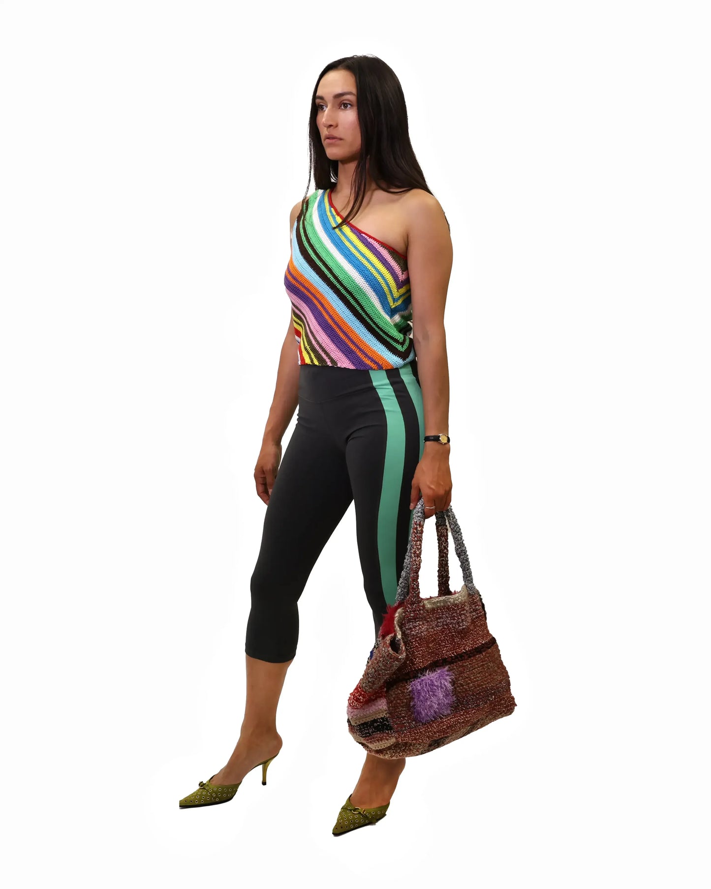 Bleta | asymmetric crochet stripe top