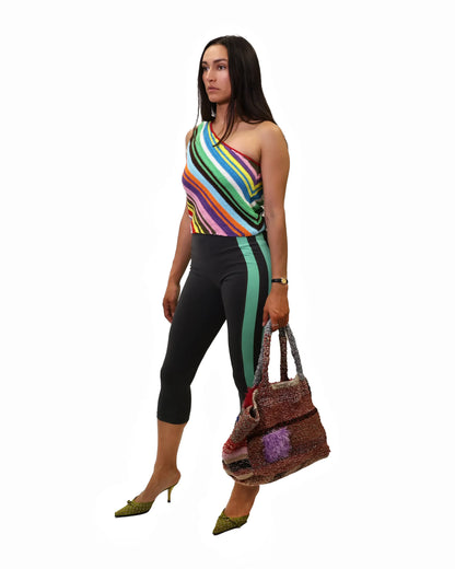 Bleta | asymmetric crochet stripe top