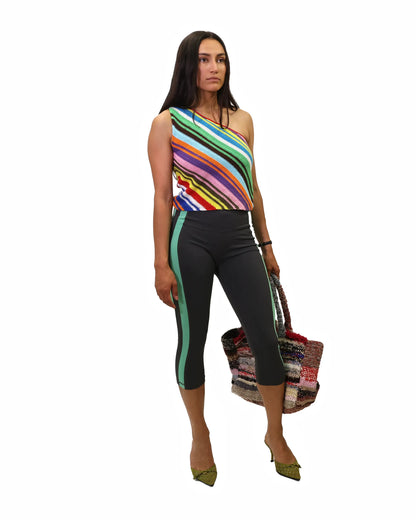 Bleta | asymmetric crochet stripe top