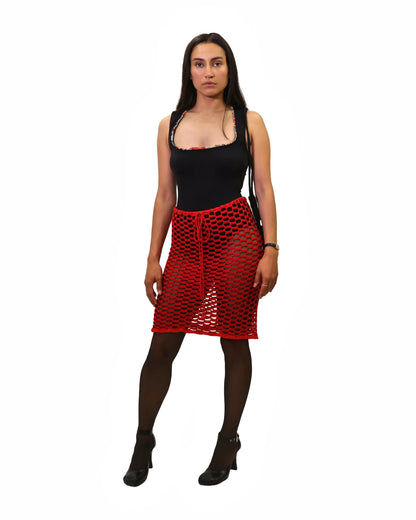Flutura | grid crochet skirt with drawstring