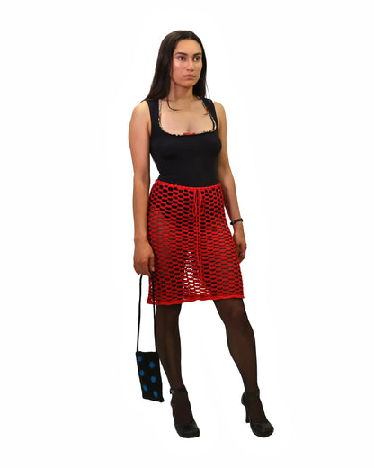 Flutura | grid crochet skirt with drawstring