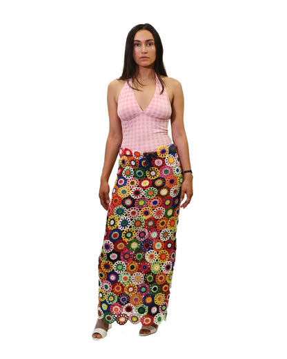 Luljeta | flower crochet doilies skirt/dress with drawstring