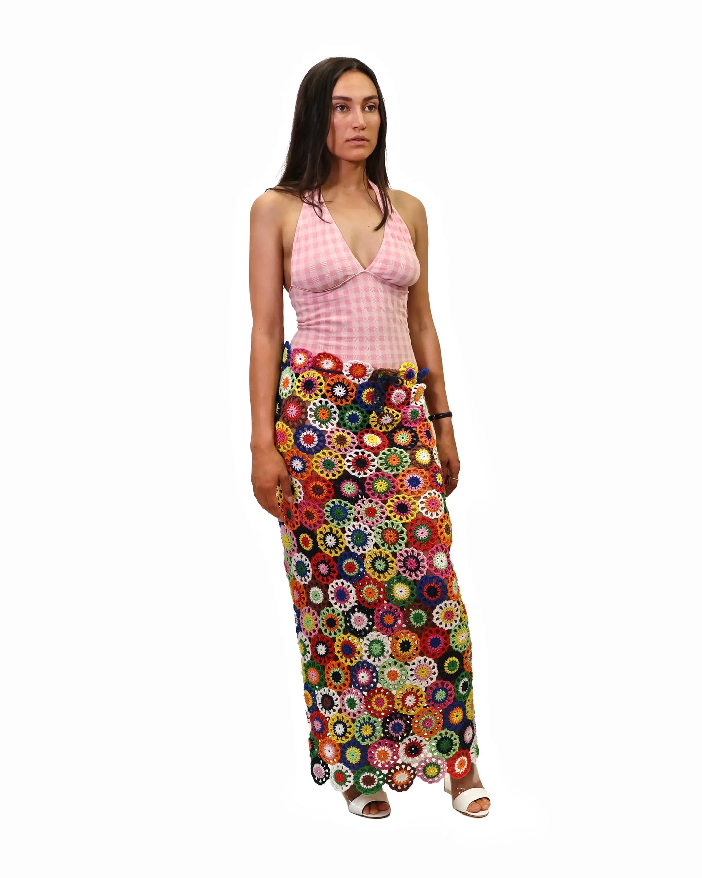 Luljeta | flower crochet doilies skirt/dress with drawstring