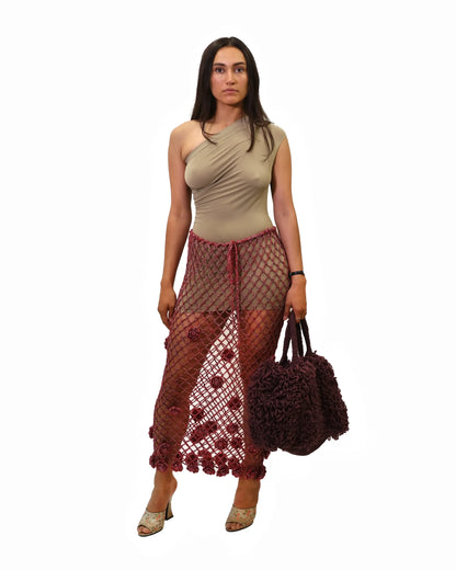 Afërdita | roses net crochet skirt with drawstring