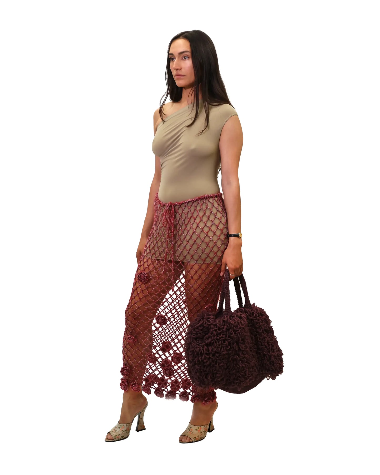Afërdita | roses net crochet skirt with drawstring