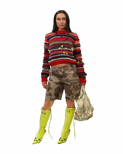 Valbona | cropped plain stripe knit jumper