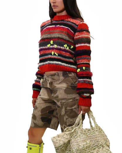 Valbona | cropped plain stripe knit jumper