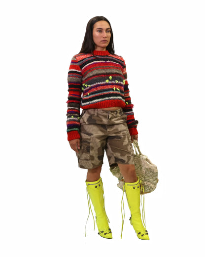 Valbona | cropped plain stripe knit jumper