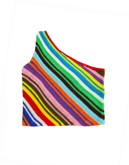 Bleta | asymmetric crochet stripe top