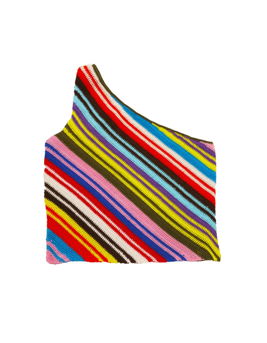 Bleta | asymmetric crochet stripe top