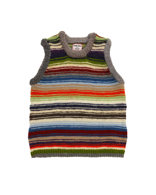 Xhyka |  plain stripe knit tank vest