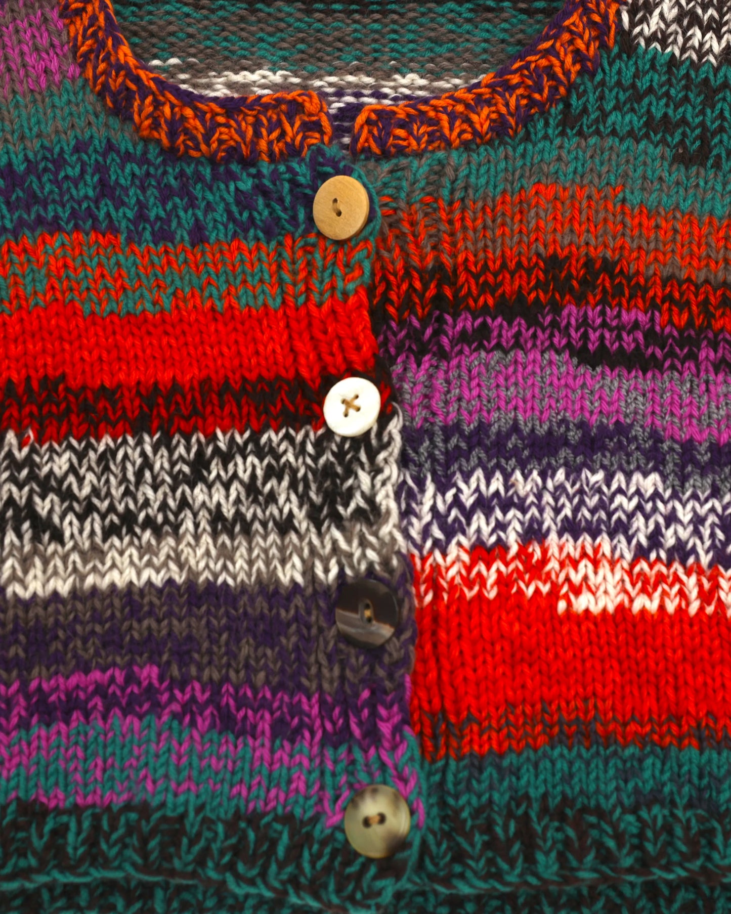 Yllka | cropped stripe plain knit cardigan with various buttons