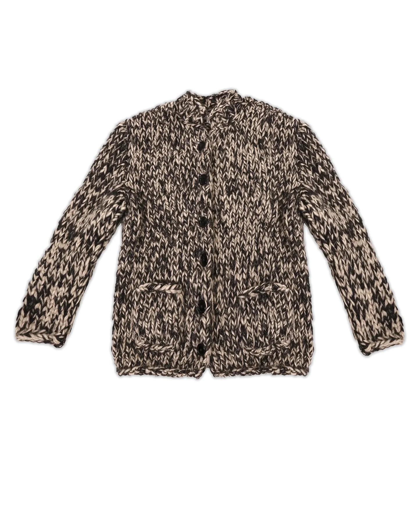 Mimoza | chunky mêlé plain knit with buttons