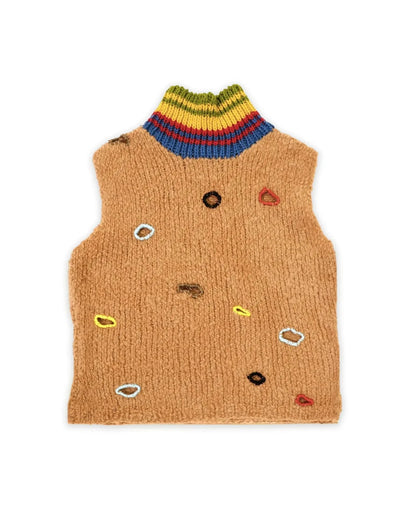 Teuta | fluffy knit turtle top with embroidered holes