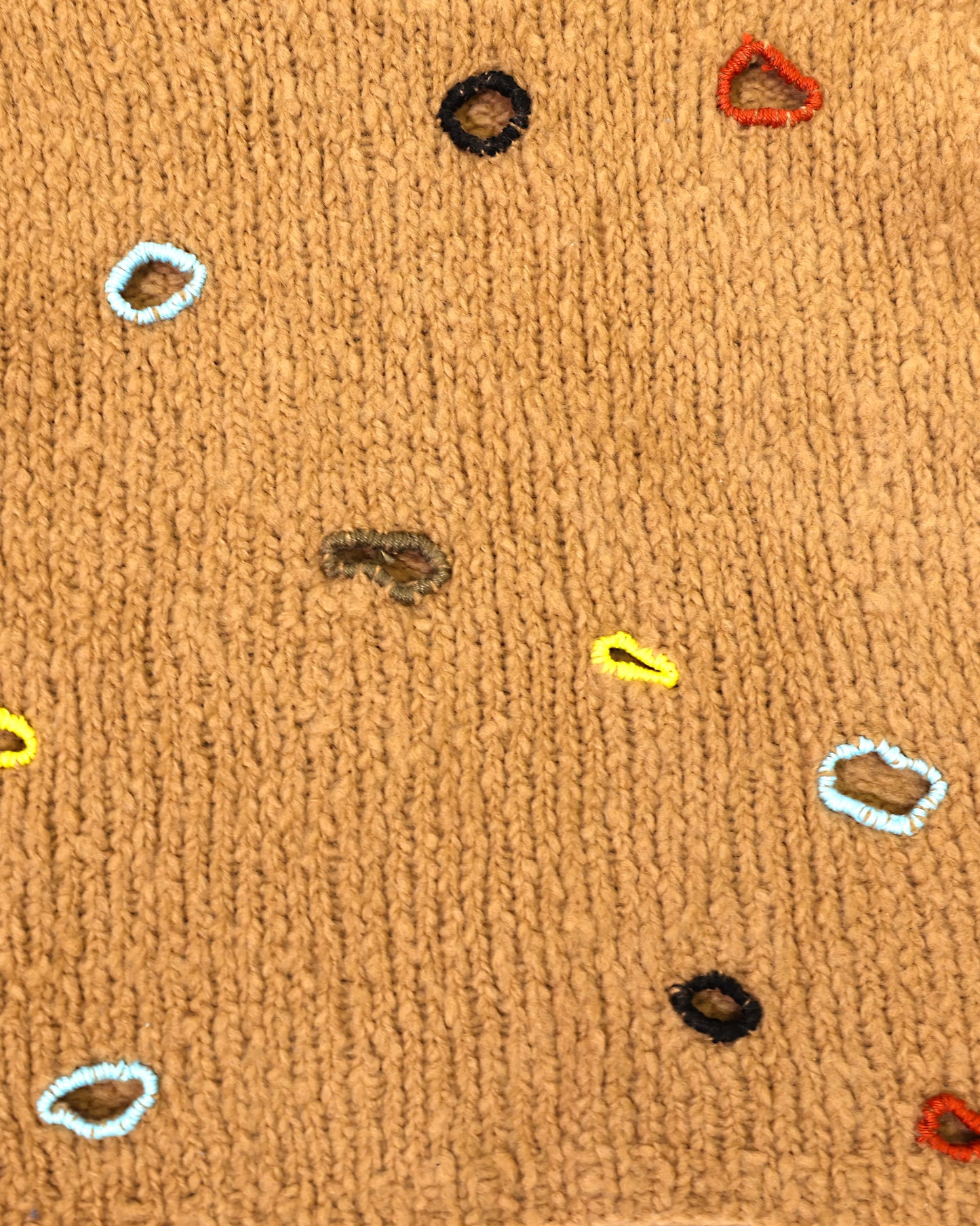 Teuta | fluffy knit turtle top with embroidered holes