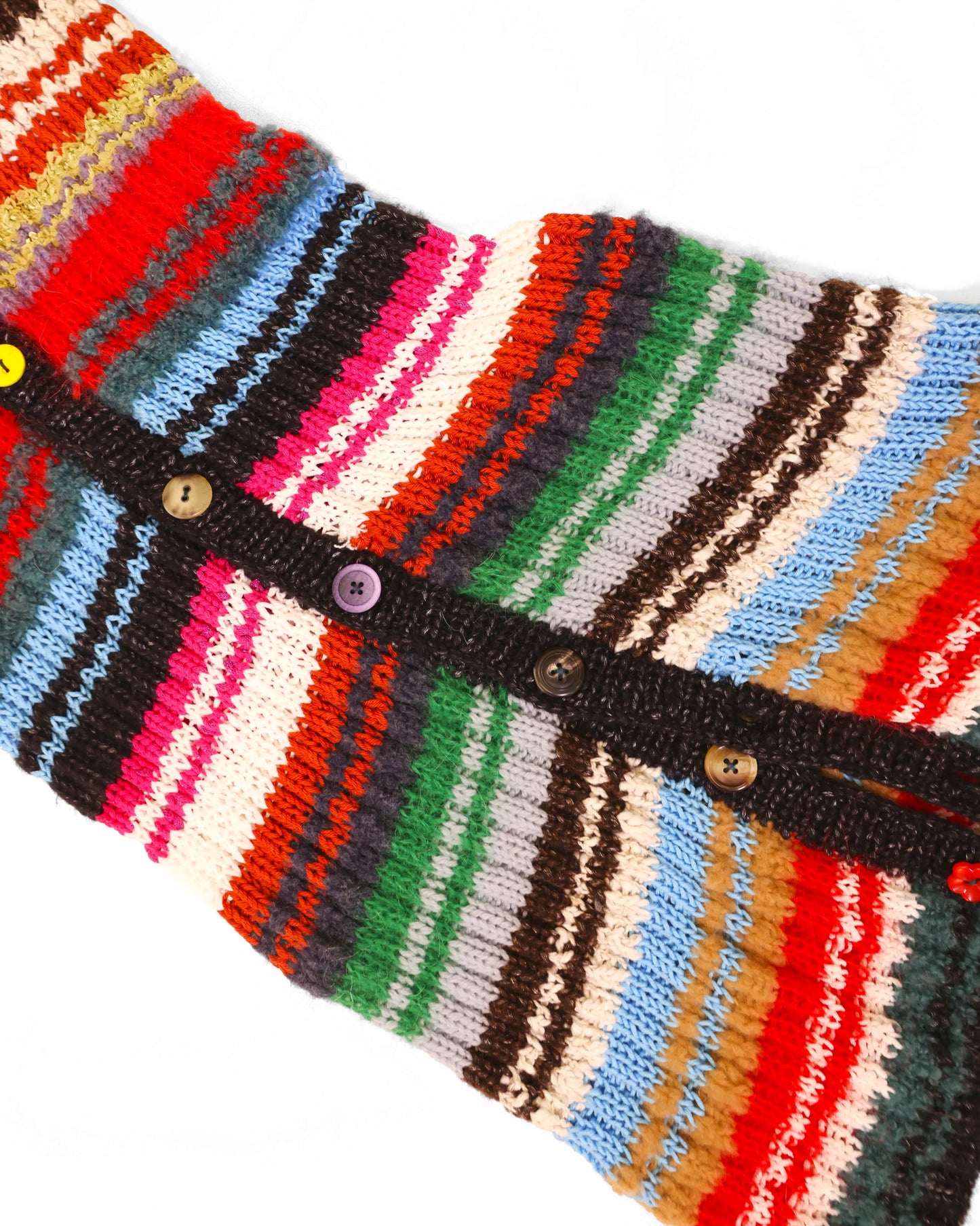 Hana | striped rib knit dress/skirt with buttons and elastic in waist