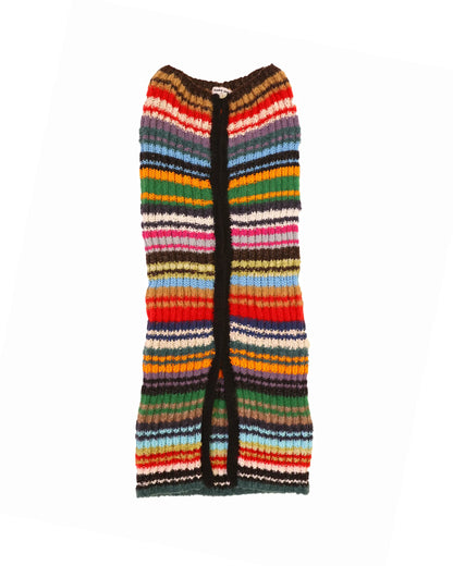 Hana | striped rib knit skirt with zip and elastic waist