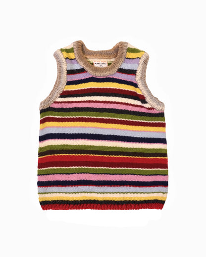 Xhyka | plain stripe knit tank vest