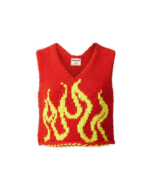 Qëndresa | Fire Intarsia Knit Vest
