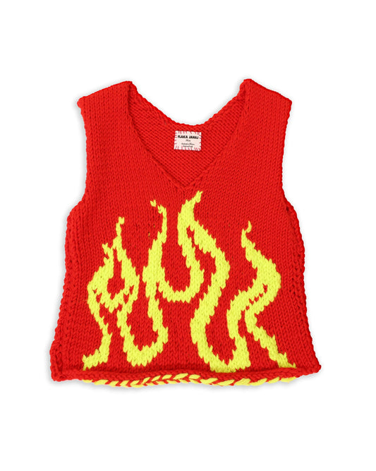 Qëndresa | fire intarsia knit vest