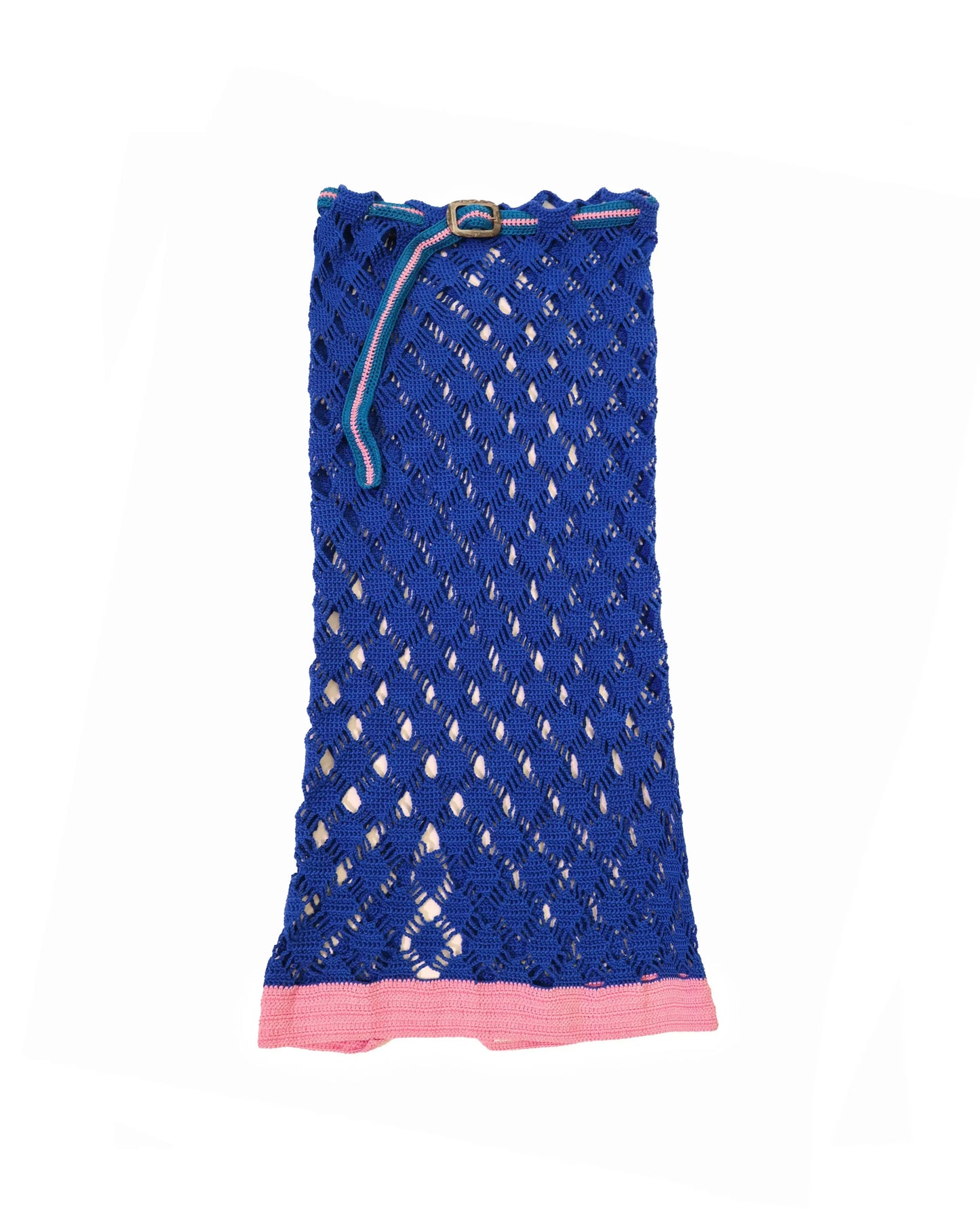 Besa | bias vichy skirt with belt