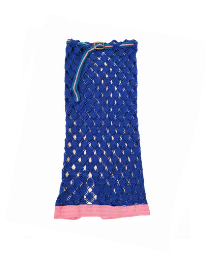 Besa | bias vichy skirt with belt