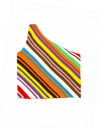 Bleta | asymmetric crochet stripe top