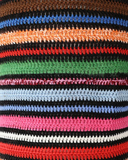 Gjon | stripe crochet headrest with polyester inlet and zip